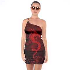 Wonderful Red Chinese Dragon One Soulder Bodycon Dress by FantasyWorld7