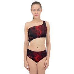 Wonderful Red Chinese Dragon Spliced Up Two Piece Swimsuit by FantasyWorld7