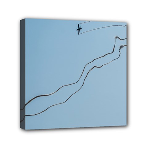 Airplane Airplanes Blue Sky Mini Canvas 6  X 6  (stretched) by Mariart