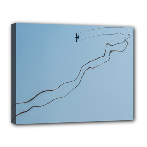 Airplane Airplanes Blue Sky Canvas 14  X 11  (stretched) by Mariart