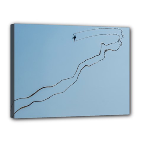 Airplane Airplanes Blue Sky Canvas 16  X 12  (stretched) by Mariart