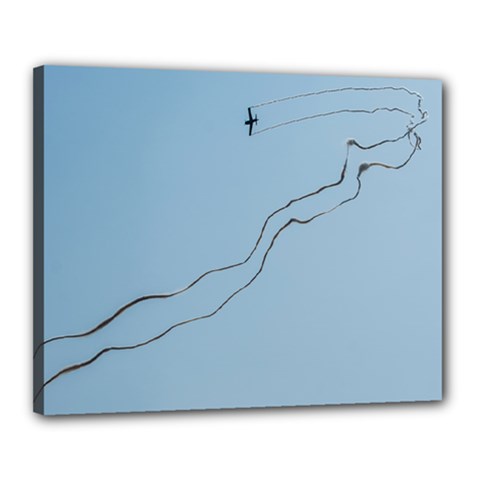 Airplane Airplanes Blue Sky Canvas 20  X 16  (stretched) by Mariart