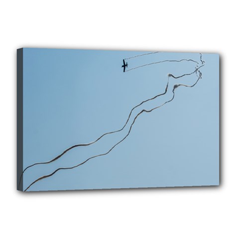 Airplane Airplanes Blue Sky Canvas 18  X 12  (stretched) by Mariart