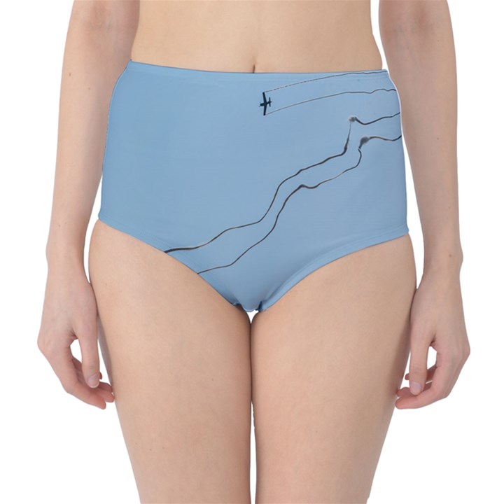 Airplane Airplanes Blue Sky Classic High-Waist Bikini Bottoms