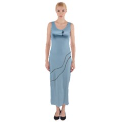 Airplane Airplanes Blue Sky Fitted Maxi Dress by Mariart