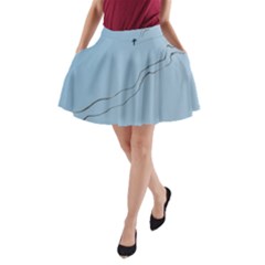 Airplane Airplanes Blue Sky A-line Pocket Skirt by Mariart