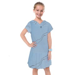 Airplane Airplanes Blue Sky Kids  Drop Waist Dress by Mariart