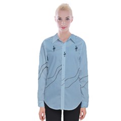 Airplane Airplanes Blue Sky Womens Long Sleeve Shirt