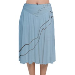 Airplane Airplanes Blue Sky Velvet Flared Midi Skirt