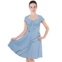 Airplane Airplanes Blue Sky Cap Sleeve Midi Dress View1