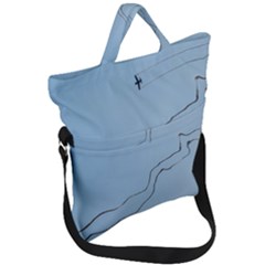 Airplane Airplanes Blue Sky Fold Over Handle Tote Bag