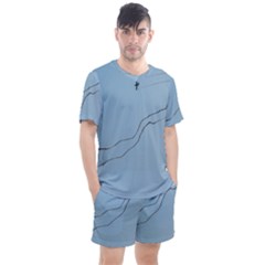 Airplane Airplanes Blue Sky Men s Mesh Tee And Shorts Set