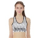 Christmas Pine Pattern Organic hand drawn Modern black and white Sports Bra with Border View1