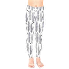 Christmas Pine Pattern Organic Hand Drawn Modern Black And White Kids  Legging by genx