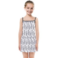 Christmas Pine Pattern Organic hand drawn Modern black and white Kids Summer Sun Dress