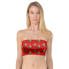 Trump Wrait Pattern Make Christmas Great Again Maga Funny Red Gift With Snowflakes And Trump Face Smiling Bandeau Top by snek