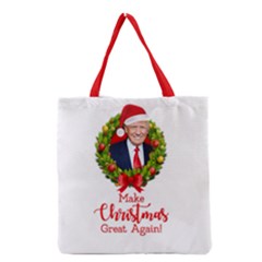 Make Christmas Great Again With Trump Face Maga Grocery Tote Bag by snek