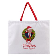 Make Christmas Great Again With Trump Face Maga Zipper Large Tote Bag by snek