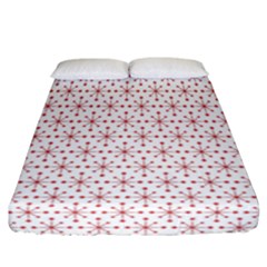 Pattern Christmas Pattern Red Stars Fitted Sheet (california King Size) by Sapixe