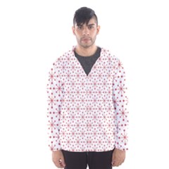 Pattern Christmas Pattern Red Stars Hooded Windbreaker (men) by Sapixe