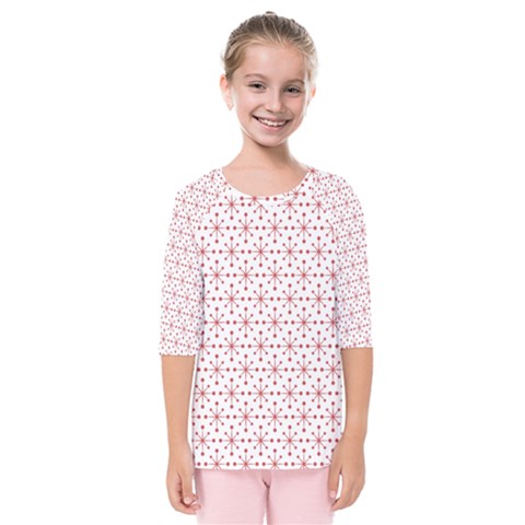 Pattern Christmas Pattern Red Stars Kids  Quarter Sleeve Raglan Tee by Sapixe