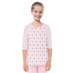 Pattern Christmas Pattern Red Stars Kids  Quarter Sleeve Raglan Tee