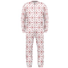 Pattern Christmas Pattern Red Stars Onepiece Jumpsuit (men)  by Sapixe