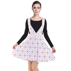 Pattern Christmas Pattern Red Stars Plunge Pinafore Dress