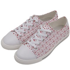 Pattern Christmas Pattern Red Stars Women s Low Top Canvas Sneakers by Sapixe