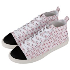 Pattern Christmas Pattern Red Stars Men s Mid-top Canvas Sneakers by Sapixe