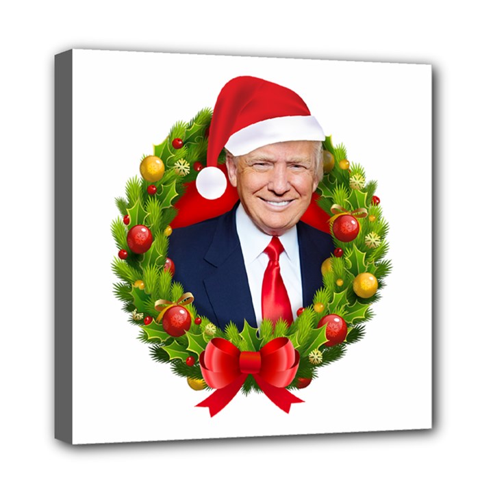 Trump Wraith Make Christmas Trump Only Sticker Trump Wrait Pattern13k Red Only Mini Canvas 8  x 8  (Stretched)