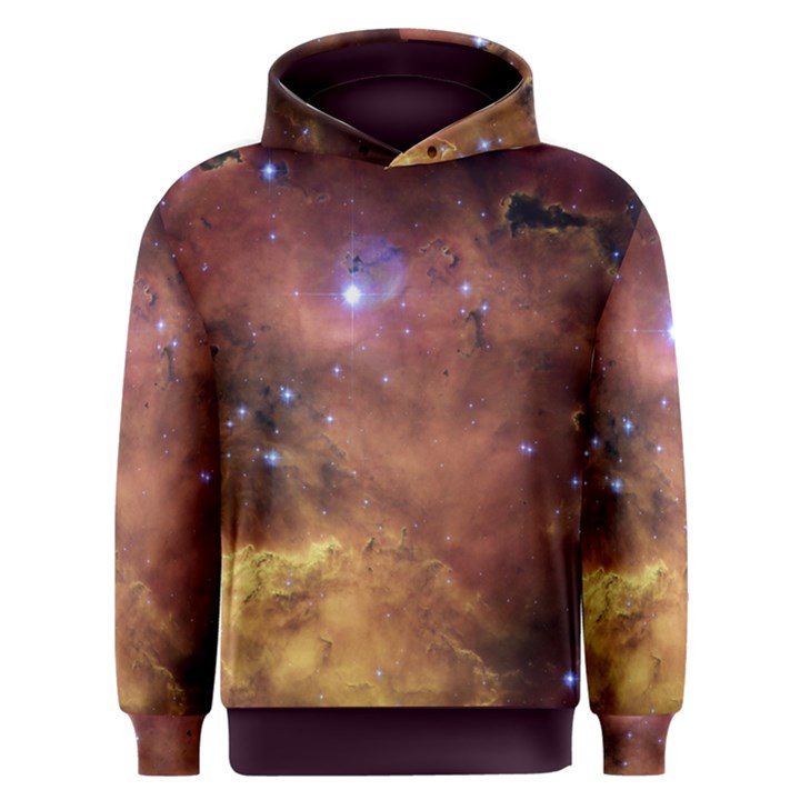 Cosmic Astronomy sky with stars orange brown and yellow Men s Overhead Hoodie