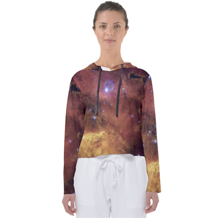 Cosmic Astronomy sky with stars orange brown and yellow Women s Slouchy Sweat