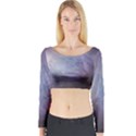 Orion Nebula pastel violet purple turquoise blue star formation Long Sleeve Crop Top View1