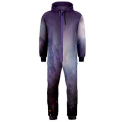 Orion Nebula Pastel Violet Purple Turquoise Blue Star Formation Hooded Jumpsuit (men)  by genx