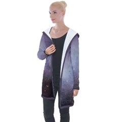 Orion Nebula Pastel Violet Purple Turquoise Blue Star Formation Longline Hooded Cardigan by genx