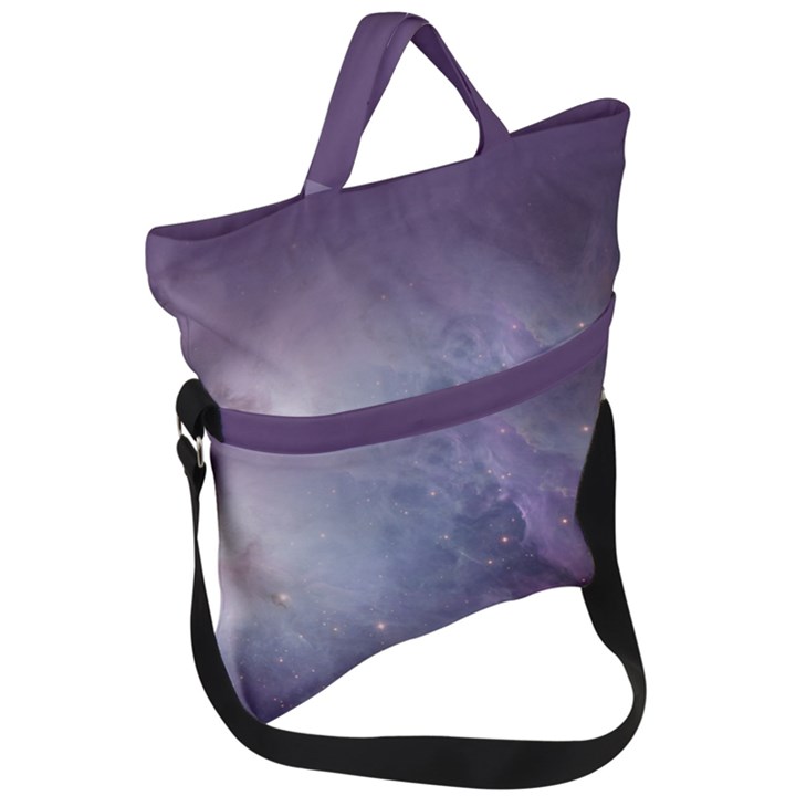 Orion Nebula pastel violet purple turquoise blue star formation Fold Over Handle Tote Bag