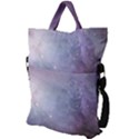 Orion Nebula pastel violet purple turquoise blue star formation Fold Over Handle Tote Bag View2