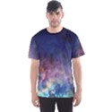 Lagoon Nebula Interstellar Cloud Pastel pink, turquoise and yellow stars Men s Sports Mesh Tee View1