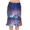 Lagoon Nebula Interstellar Cloud Pastel pink, turquoise and yellow stars Mermaid Skirt View1