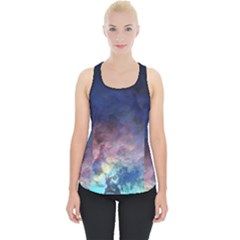 Lagoon Nebula Interstellar Cloud Pastel Pink, Turquoise And Yellow Stars Piece Up Tank Top