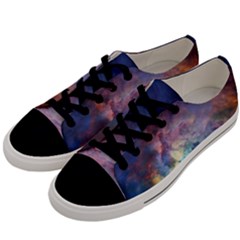 Lagoon Nebula Interstellar Cloud Pastel Pink, Turquoise And Yellow Stars Men s Low Top Canvas Sneakers