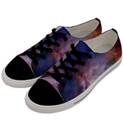 Lagoon Nebula Interstellar Cloud Pastel Pink, Turquoise And Yellow Stars Women s Low Top Canvas Sneakers