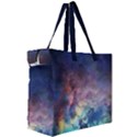 Lagoon Nebula Interstellar Cloud Pastel pink, turquoise and yellow stars Canvas Travel Bag View3