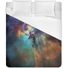 Lagoon Nebula Interstellar Cloud Pastel Pink, Turquoise And Yellow Stars Duvet Cover (california King Size) by genx