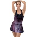 Eagle Nebula Wine Pink and Purple pastel Stars Astronomy Ruffle Top Dress Swimsuit View1