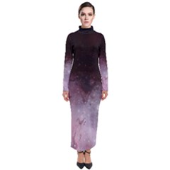 Eagle Nebula Wine Pink And Purple Pastel Stars Astronomy Turtleneck Maxi Dress by genx