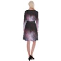 Eagle Nebula Wine Pink and Purple pastel Stars Astronomy Long Sleeve Velvet Front Wrap Dress View2