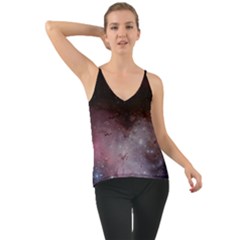 Eagle Nebula Wine Pink And Purple Pastel Stars Astronomy Chiffon Cami