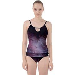 Eagle Nebula Wine Pink And Purple Pastel Stars Astronomy Cut Out Top Tankini Set by genx